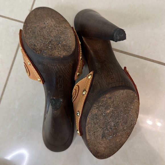 DSQUARED2 tan leather with wooden sole sandal - Picture 7 of 8